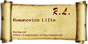Romanovics Lilla névjegykártya